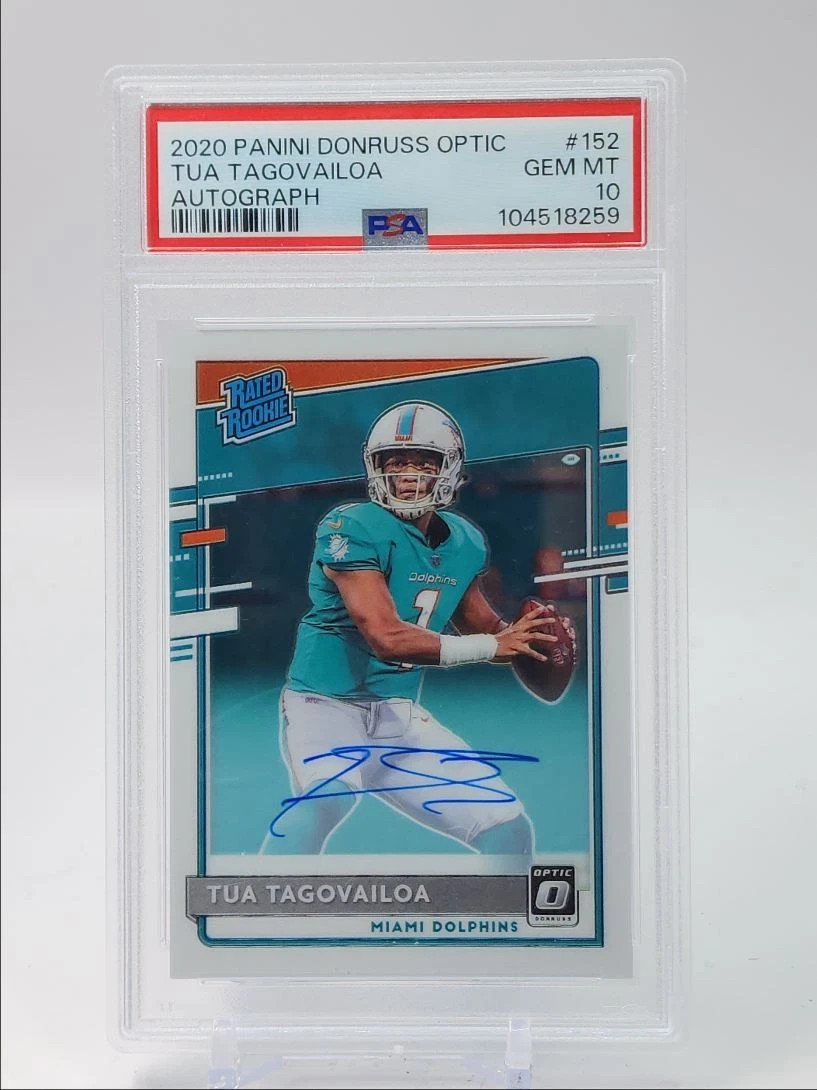 TUA TAGOVAILOA 2020 DONRUSS OPTIC RATED ROOKIE RC AUTO /150 PSA 10