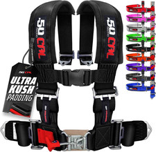 1pc 50 Cal Black 4 Point Harness 2 Inch Straps Racing Harness Seat Belt