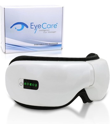 Foldable Eye Massager w Heat &Vibration Compression Bluetooth Music Rechargeable