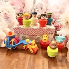 Vtg Fisher Price Little People Chunky 8 Figures + Circus Trike W/ Circus Ball