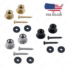 2 Pcs Guitar Strap Button Lock Pins Pegs For Acoustic Bass Ukulele 3 Colors