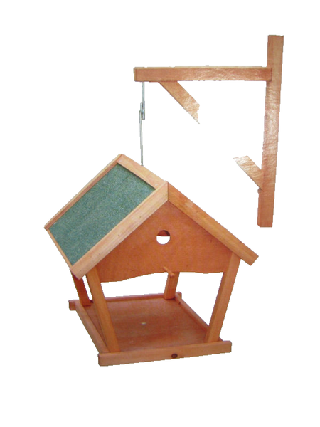 Vogelhaus Holz 42Cm Futterhaus VogelhäUschen AufhäNgen Vogelfutterhaus-image