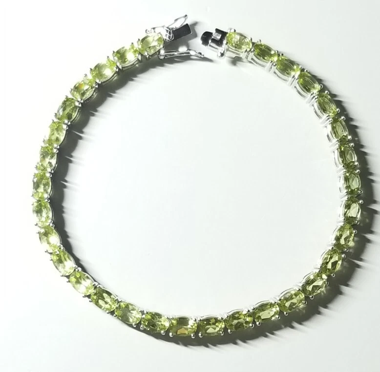 JTV sterling silver Green Manchurian Peridot tennis Bracelet eBay