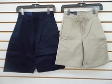 Boys Arrow Khaki or Navy Uniform/Casual Flat Front Shorts Sizes 6, 7, 8  10