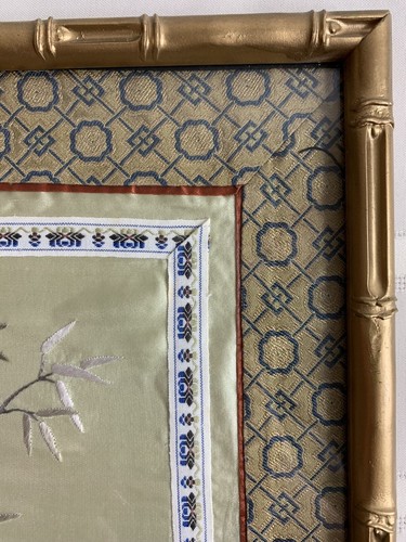 Chinese Embroidery Framed Art Gold Flower Tree Floral Handmade - Picture 6 of 14