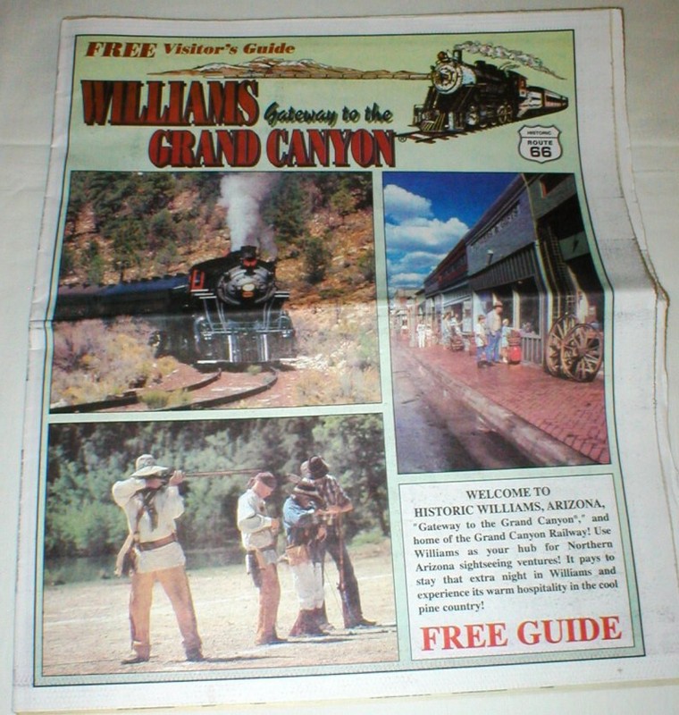 Rt 66  Williams, AZ Visitor's Guide Gateway to the Grand Canyon Vintage Brochure