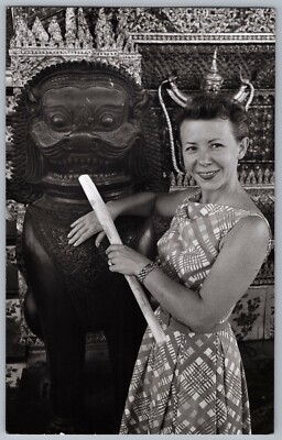 1958 Temple Emerald Buddha Wat Phra Kaew Bangkok Bronze Guardian Lion photo