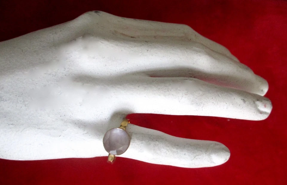 Anillo de calcedonia en montura de Vermeil Foto 2 de 4