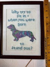 dachshund needlepoint picture With verse