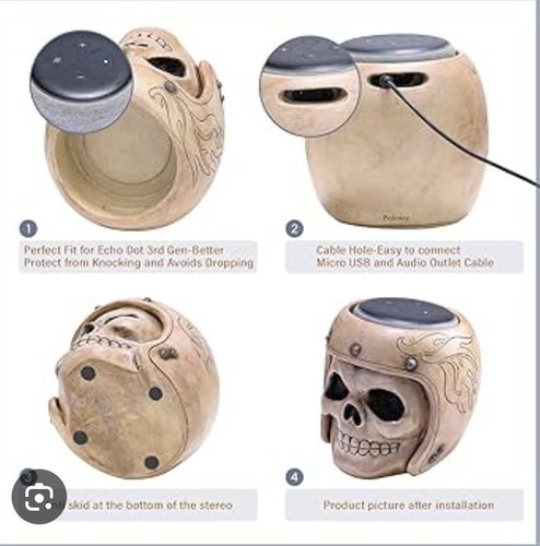 SKULL Stand for Echo Dot Amazon Alexa Dot Gen 3 only, HTF, ...Or Candle Holder - Picture 12 of 12