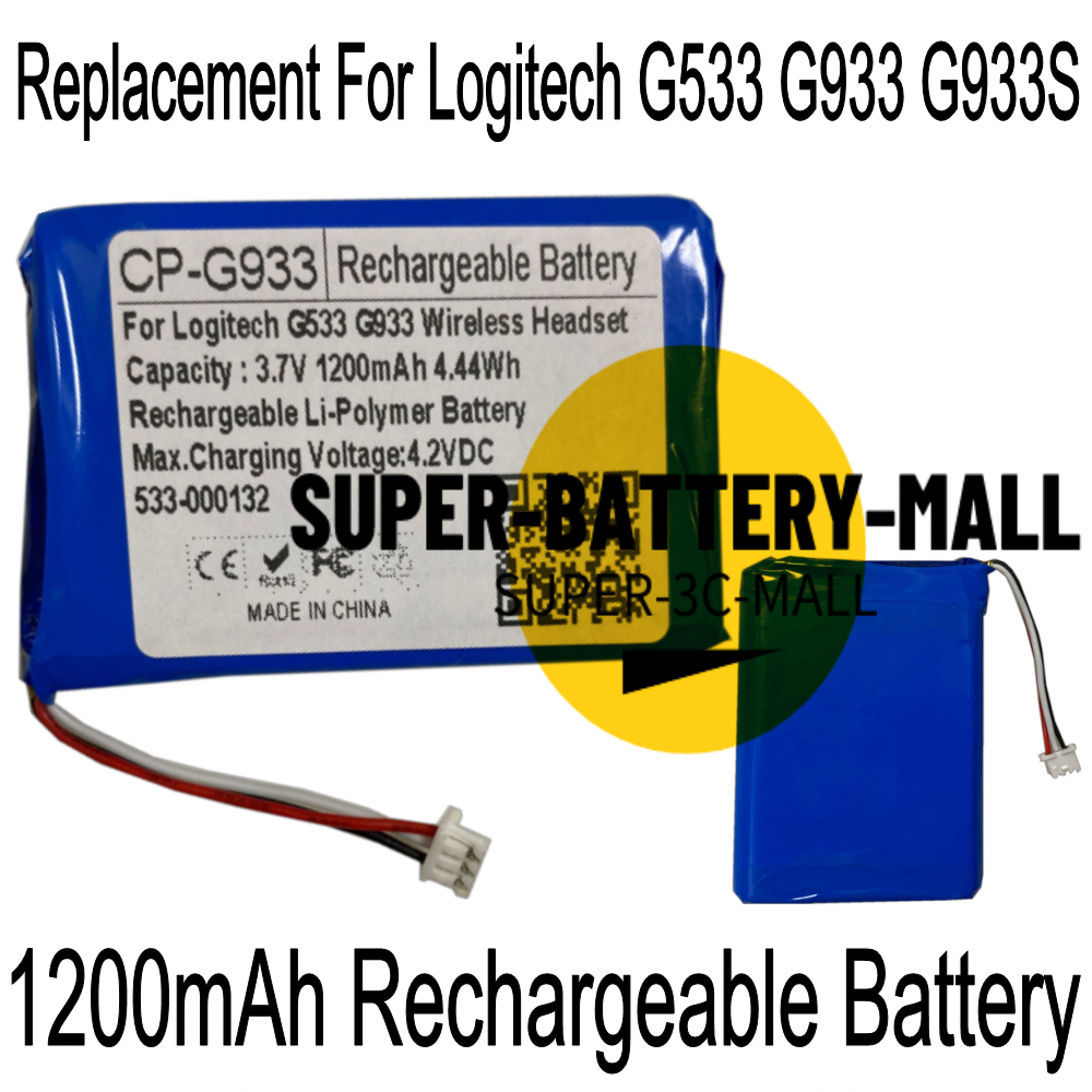 1100mAh Battery for Logitech G933 G533 G933S Wireless Headset 533