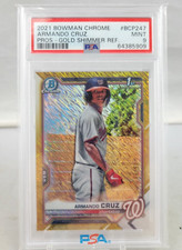 2021 Bowman Chrome 1st Armando Cruz Gold Shimmer Rookie RC # /50 SP PSA 9