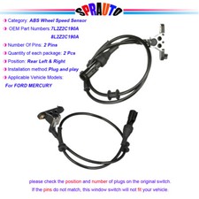 x2 ABS Speed Sensor Rear LH & RH For 06-10 Ford Explorer 6L2Z2C190AA 6L2Z2C216AA