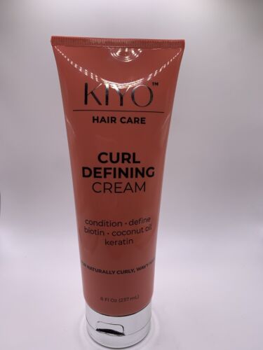 KIYO Hair Care Curl Defining Hair Cream Biotin Coconut Oil Keratin 8oz