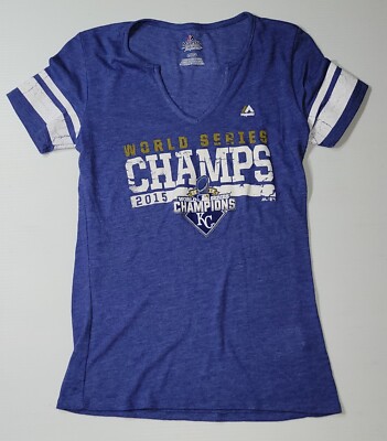 KC Royals World Series T-Shirt, ladies small V neck officially