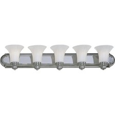 Polished Chrome Finish Wall Bathroom Vanity 5 Light Progress Lighting P3036-15