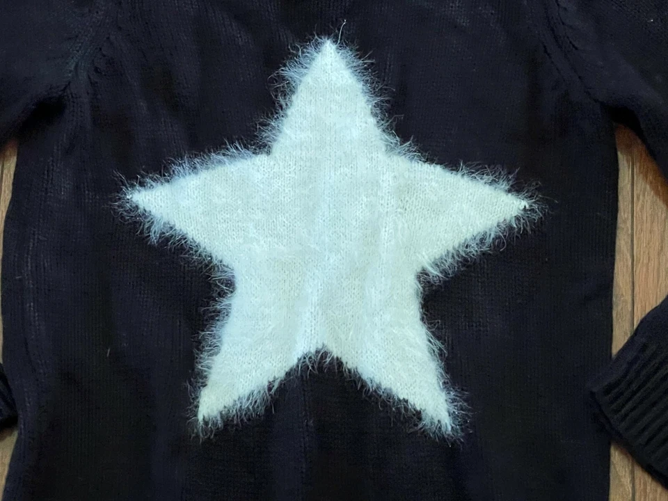 Nuevo Suéter Gymboree Niñas Negro con Estrella Difusa Blanca Talla Pequeña 5-6 S 5 6 Foto 2 de 4