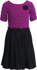 Sweet Heart Rose Girl's Polka Dot Brushed Knit Dress- Size 4