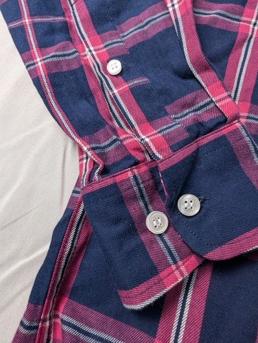 Burberry London England Long Sleeve Shirt Button Up Men's Small Blue Pink Plaid - Picture 8 of 14