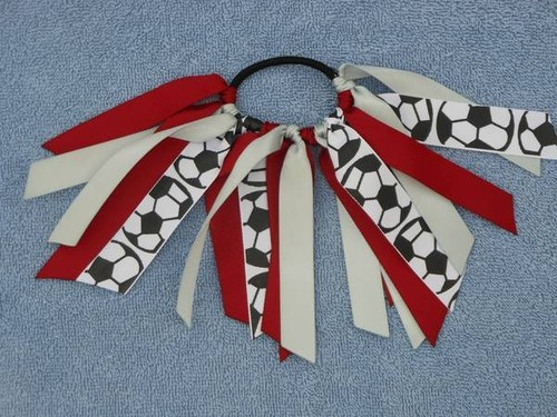 Custom Team Colors Ribbon Ponytail Holder, Choose Your Favorite Sport and Colors - 第 13/28 張圖片