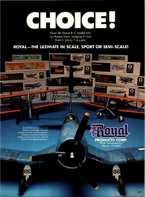 Royal RC Model Aircraft  Print Ad Wall Art Decor