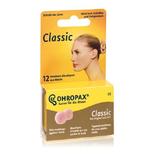 Ohropax Classic Wax & Cotton Ear Plugs Reusable Moldable Earplugs (6