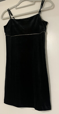 urban outfitters black velvet mini dress SMALL Spaghetti Strappy Rhinestones Linen Blend Strapless Midi 76 mm center Dress's Color:117#-Dark green