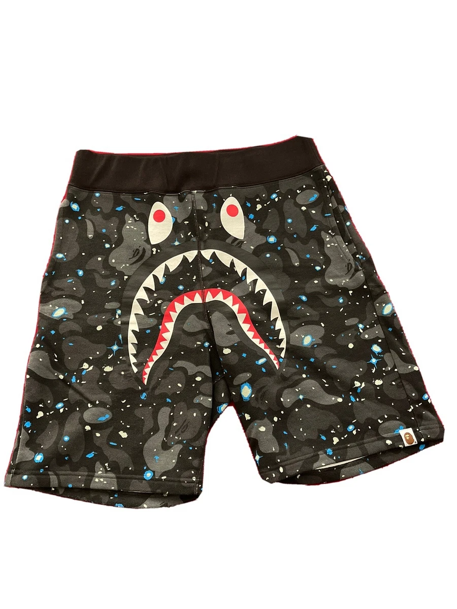 A Bathing Ape BAPE Mens Sweat Shorts Large Glow in Dark Space Camo Shark  skate L | eBay
