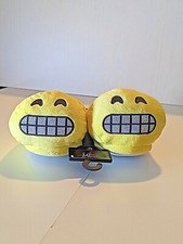 Olivia Miller Girls Comfy Grin/ Grinning Face Emoji Slippers -Smile