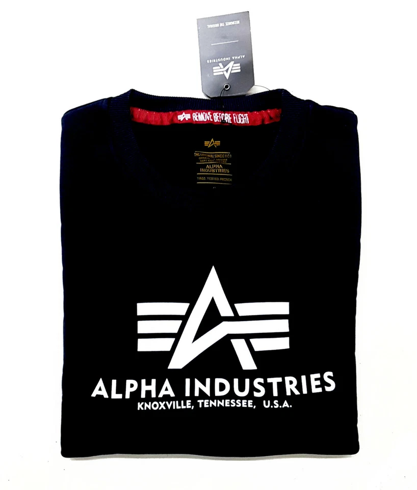 ALPHA INDUSTRIES BASIC SWEATSHIRT HERREN PULLOVER SWEATER PULLI SCHWARZ BLACK - Bild 2 von 2