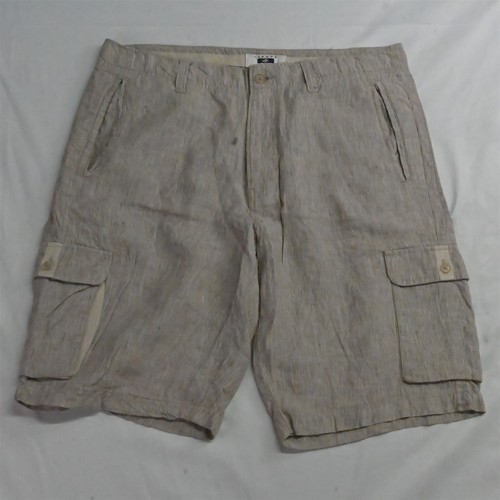 Joseph Abboud 36 x 10" khaki Streifen Strand Hochzeit entspannt 100 % Leinen Herrenshorts