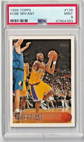 1996 Topps Kobe Bryant #138 RC ROOKIE 🔥 PSA 9 🔥 LAKERS HOF 🐍 MAMBA