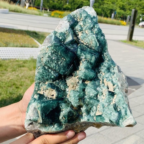7,7 Pfund natürlicher grüner FLUORIT Quarz Kristall Cluster Mineral Probe - Bild 12 von 13