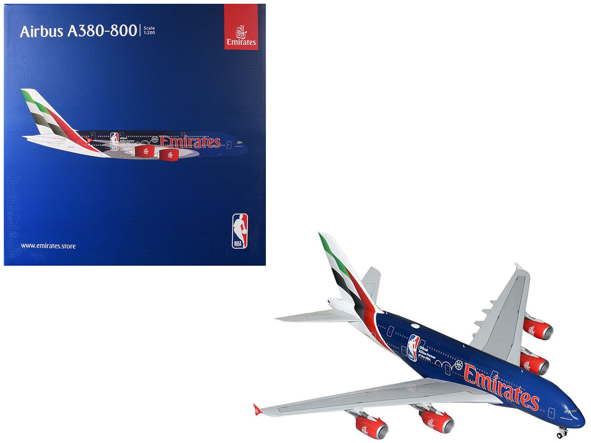 1/200 Airbus A380-800 Emirates NBA Partner A6-EOD Blue Tail 1/200 Airbus A380-800 Emirates NBA Partner A6-EOD Blue Tail