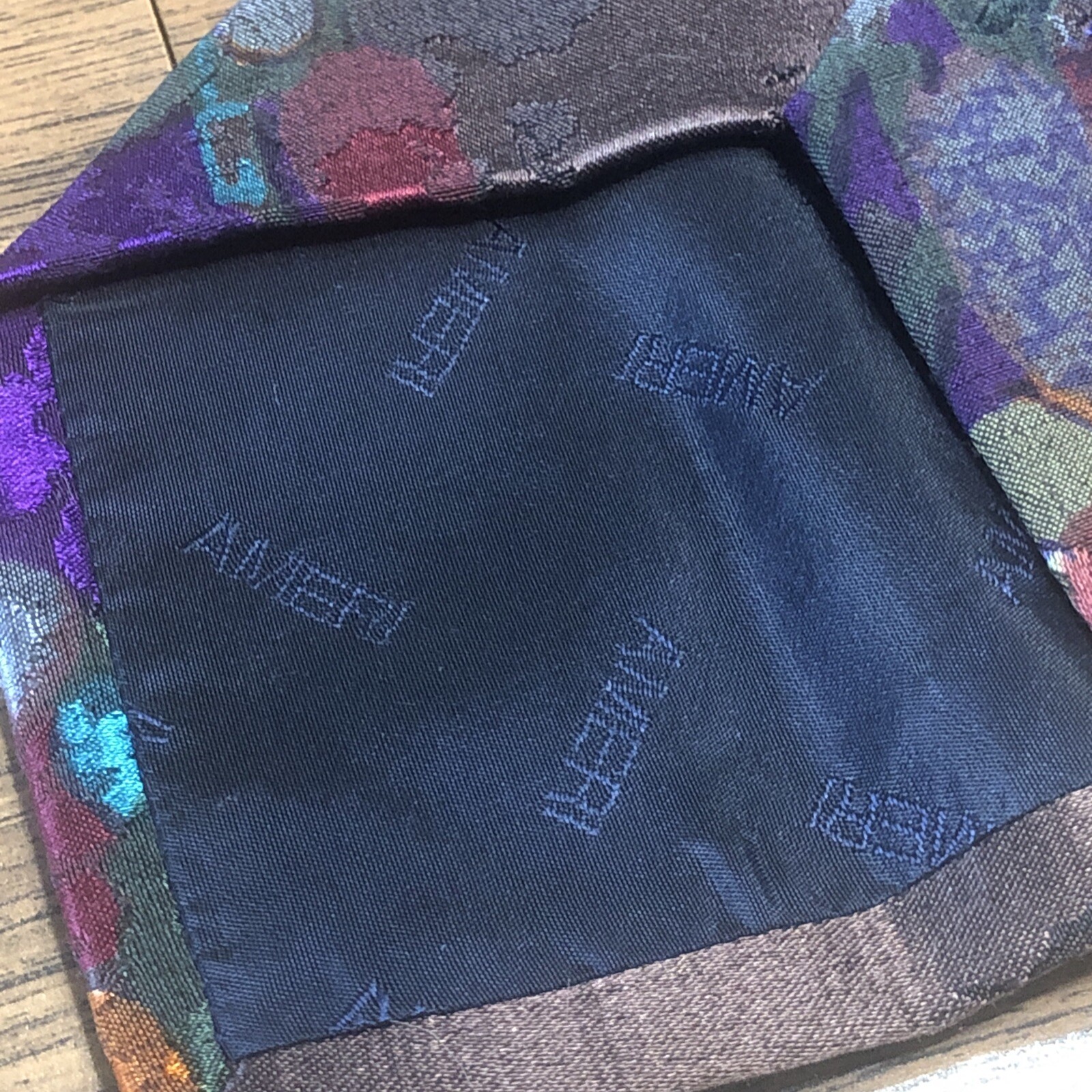 AMERI Necktie Wool Silk Blend Colorful Abstract P… - image 6