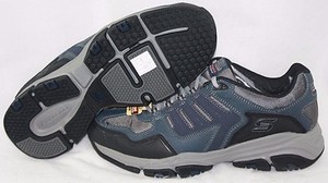 skechers memory foam mens blue