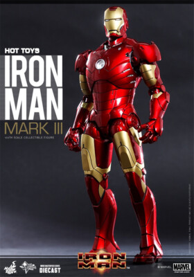 New Hot Toys MMS256D07 Iron Man Mark III Mk3 1/6 Scale Diecast