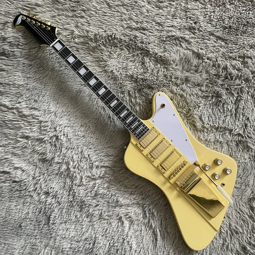 Cream Yellow Firebird VII Electric Guitar Mini HHH Pickups Special Bridge Solid