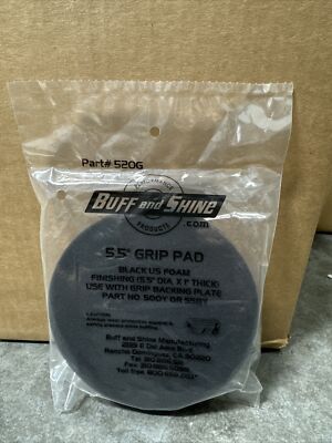 Buff & Shine 5.5'' Flat Faced D.A. US Black Foam Grip Pad 