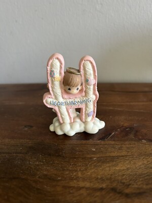 2002 Enesco Precious Moments Alphabet Figurine Letter H For Heartwarming 3  Vtg