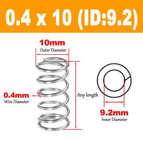 Micro kleine Kompressionsfeder Edelstahldraht 0,40 mm Druckfeder Telegabel - Picture 23 of 24