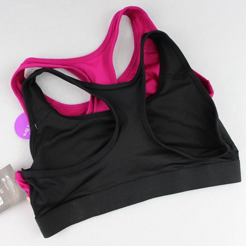 Paquete de 2 sujetadores deportivos Athletic Works talla 38 rosa negro DriWorks niñas - Imagen 9 de 16