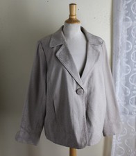 Dialogue -sz 1x Elegant Taupe-gray Printed One-button Jacket Blazer