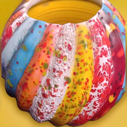 Pottery Rare Colorful Bowl Ball - Picture 3 of 4