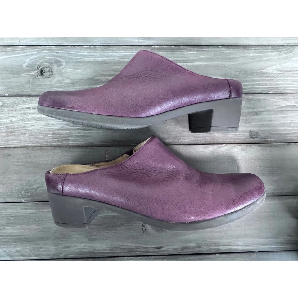 Zuecos de cuero para mujer Dansko Carrie zapatos de tacón bloque sin cordones talla 9-9,5 Foto 4 de 4