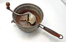 Vintage Metal Food Mill Hand Crank Strainer Ricer Potato Tomato Sauce Maker with