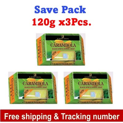 3x Carambola Star Fruit Soap Bar Reduce Black Spots Skin Honey Herbal 120g
