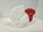 Vintage 1977 Avon Milk Glass Rooster Lotion Decanter Bottle w/lotion