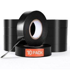 10 Rolls Electrical Tape PVC Insulating Tamp Adhesive Wire 3/4 in x 66 ft Black
