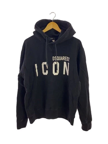 Felpa con cappuccio DSQUARED2 L cotone nero S79GU003 usata